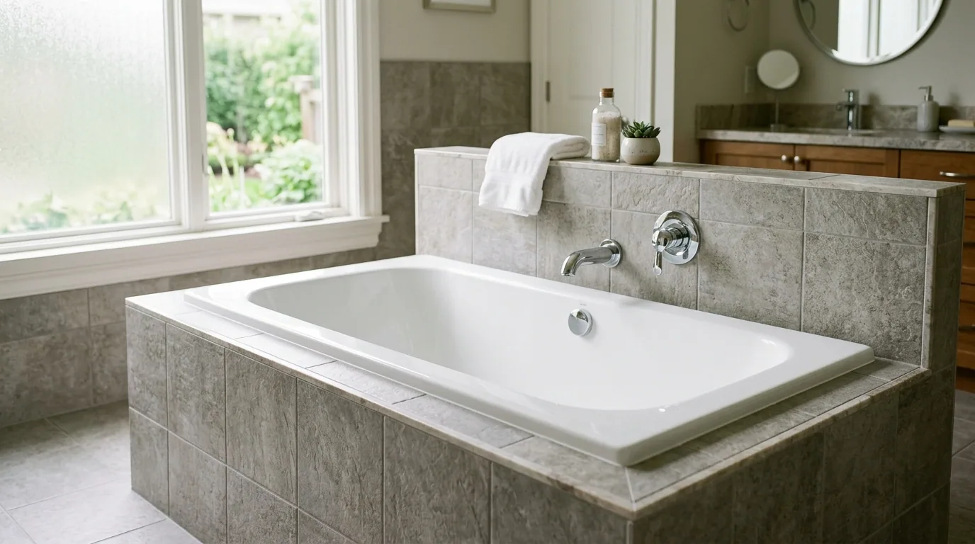 The finished result of professional tub refinishing: the completed work looking clean, correct and — Pueblo, CO